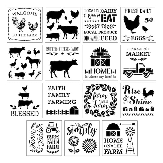 6 Pack: Farmhouse Stencils by Craft Smart®, 12" x 12"